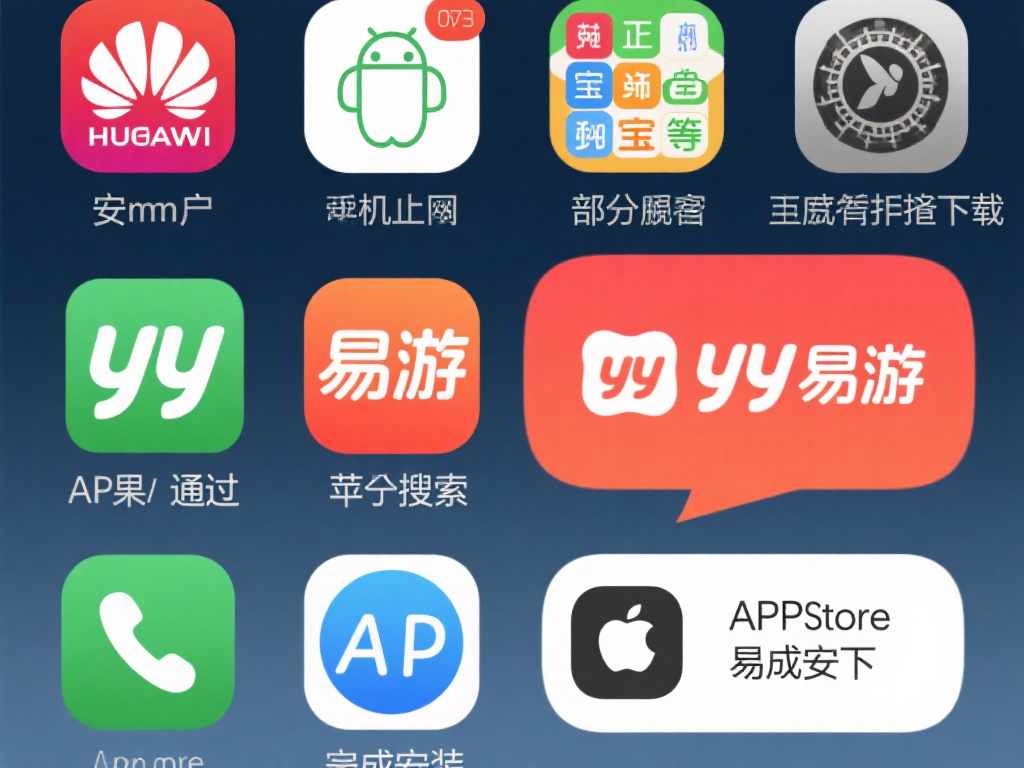手机应用市场：部分正版应用市场支持yy易游app的